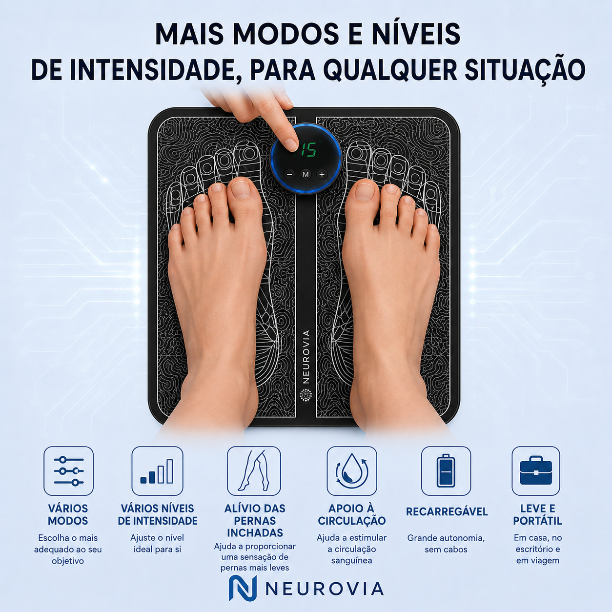 Neurovia™ Tratamento EMS Ativador para Pernas Inchadas, Pesadas ou Enfraquecidas — Para Uso em Casa