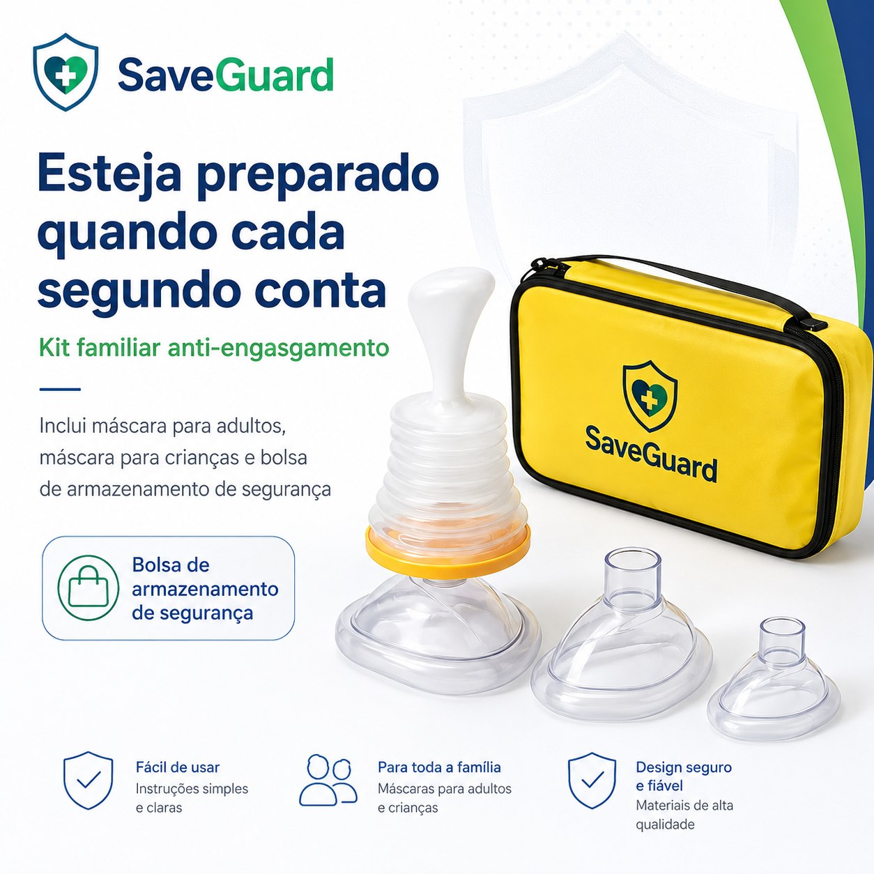 Quando cada segundo conta, esteja preparado com SaveGuard — viva sozinho ou em família.