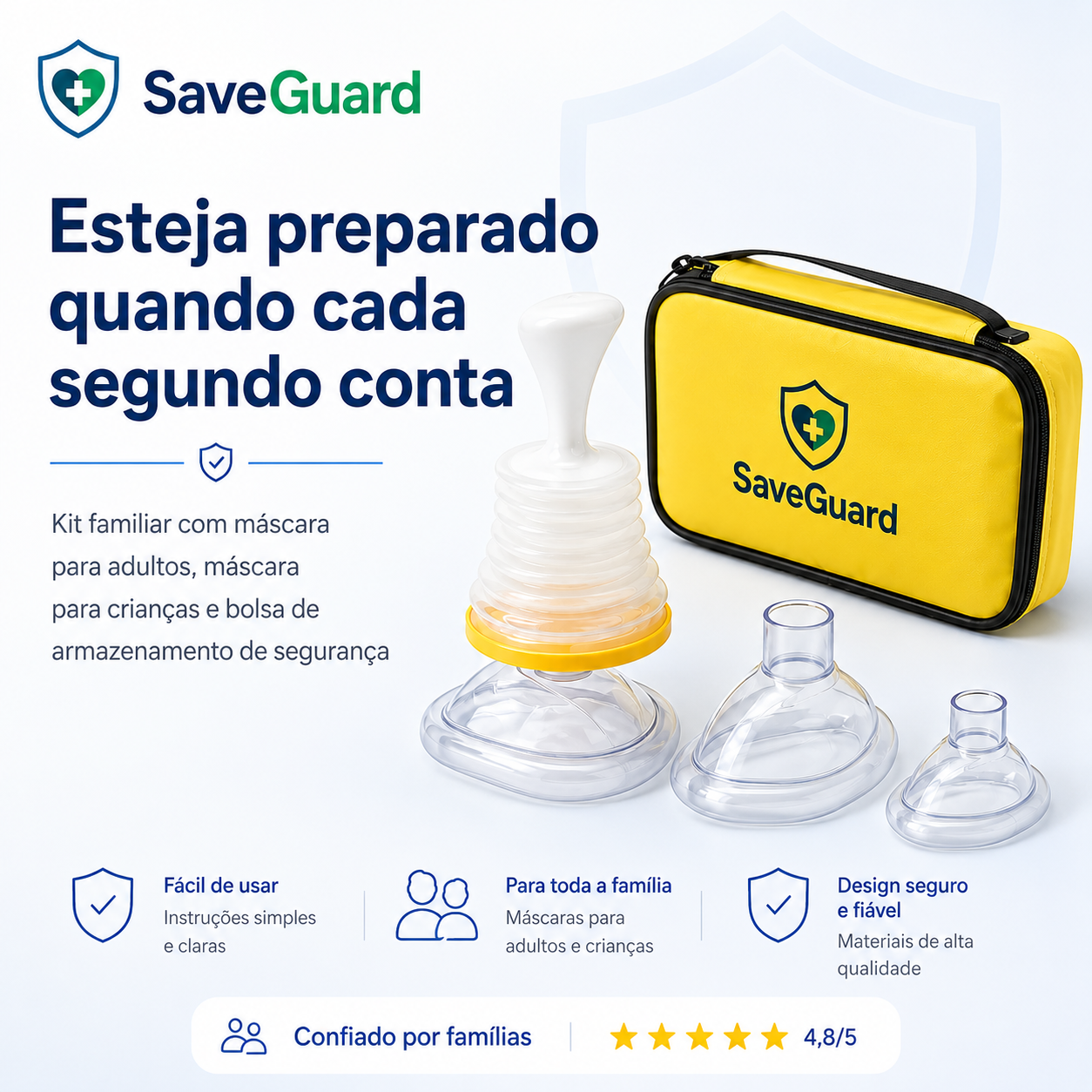 Quando cada segundo conta, esteja preparado com SaveGuard — viva sozinho ou em família.