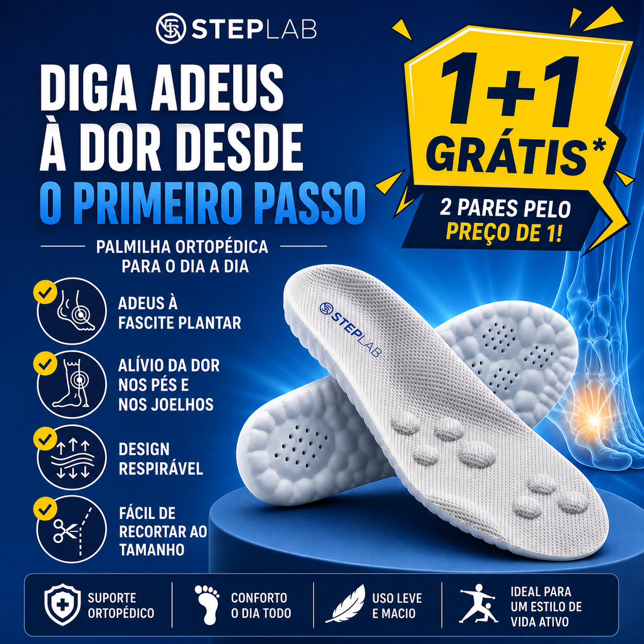 HOJE: 1+1 GRÁTIS! | Elimine a fascite plantar, bem como as dores nos joelhos e nas costas sem cirurgias ou tratamentos caros – StepLab
