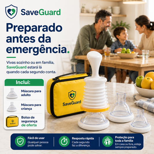 Quando cada segundo conta, esteja preparado com SaveGuard — viva sozinho ou em família.