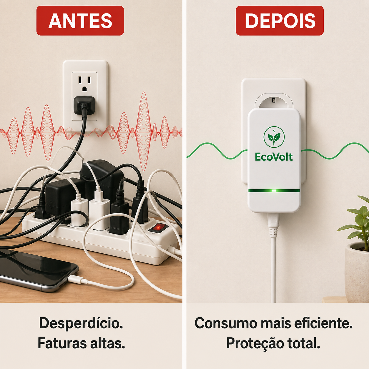 HOJE 1+1 GRÁTIS | EcoVolt™ Poupe na fatura da luz desde o primeiro dia e diga adeus à tensão residual.
